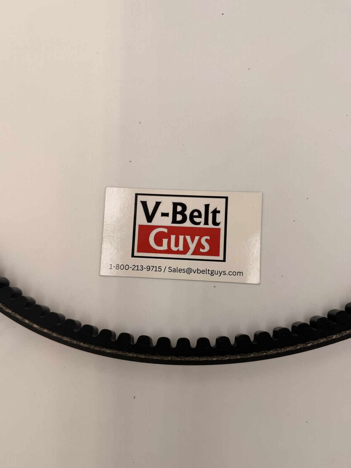 Close-up of 5VX cogged V-belt teeth and cord line